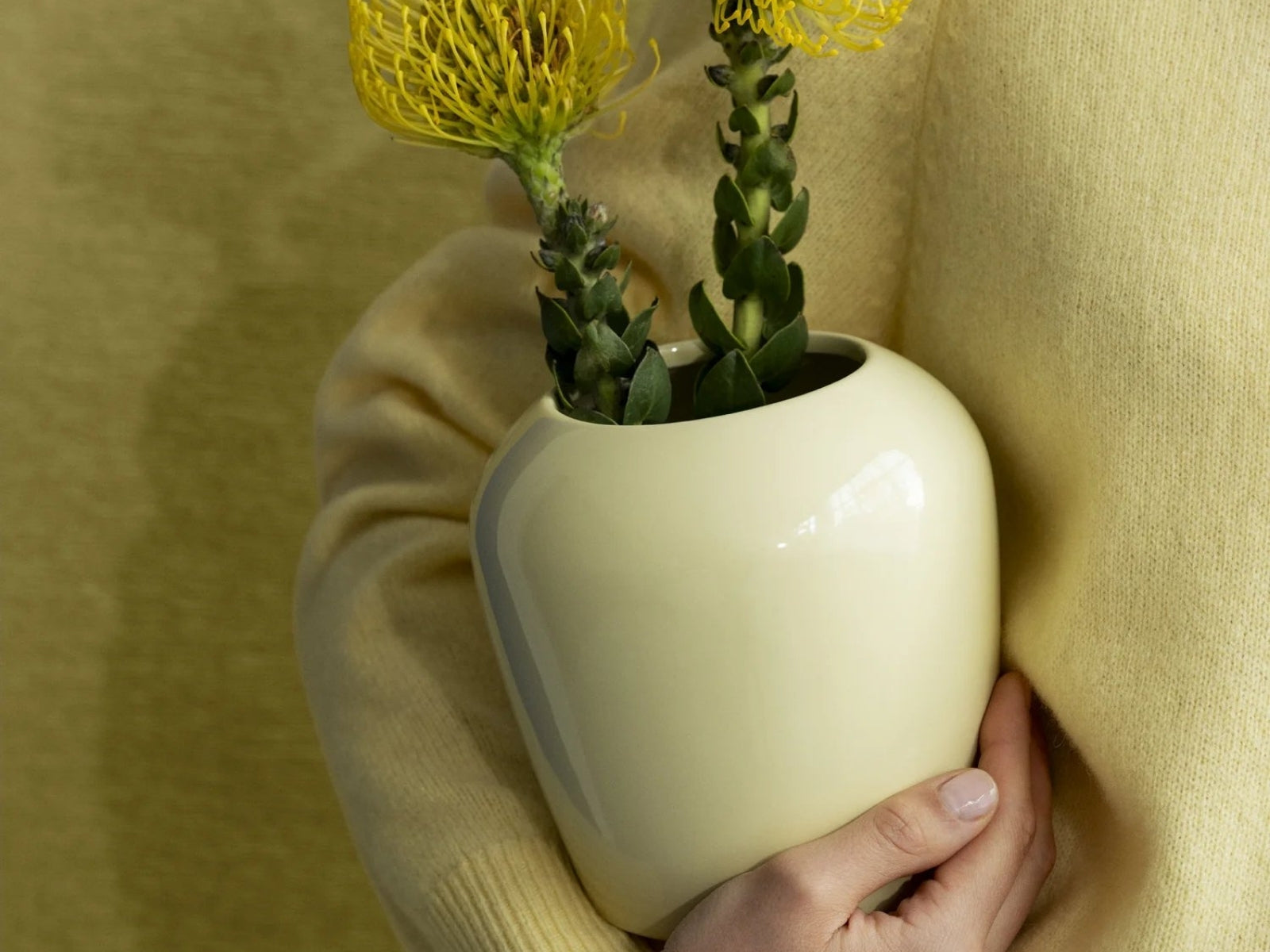 Blomus LETA Vase L transparent yellow 14cm - Produktbild 2
