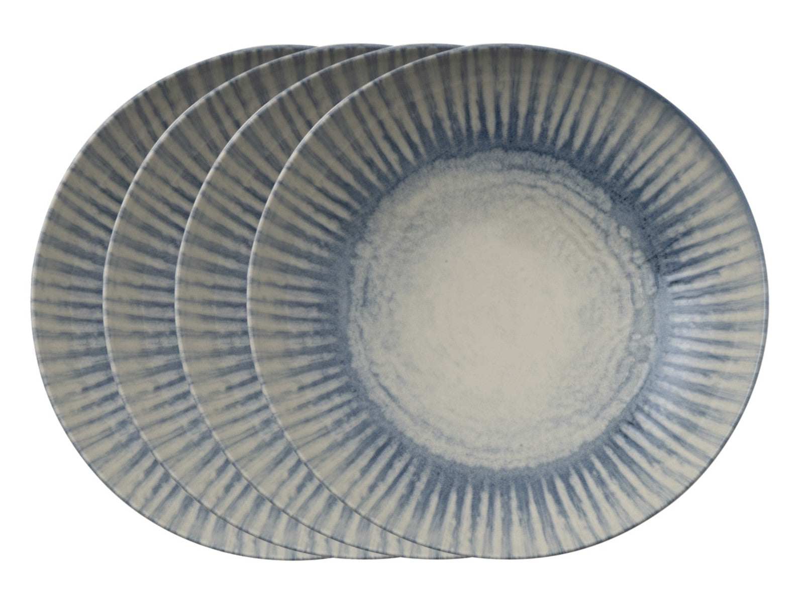Rosenthal Arthur Krupp Stoneware Sunlight Blue Pizzateller 32cm Set4 Freisteller 1