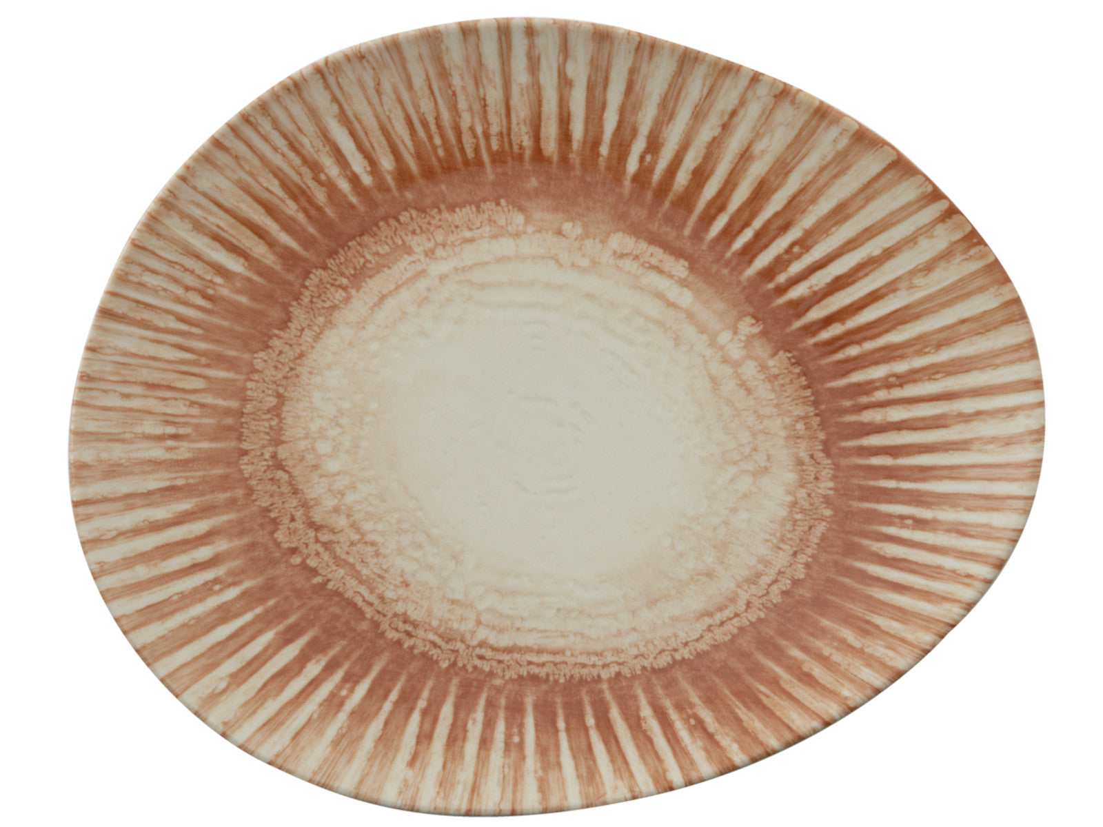 Rosenthal Arthur Krupp Stoneware Sunlight Red Teller flach oval 31x26cm Freisteller 1