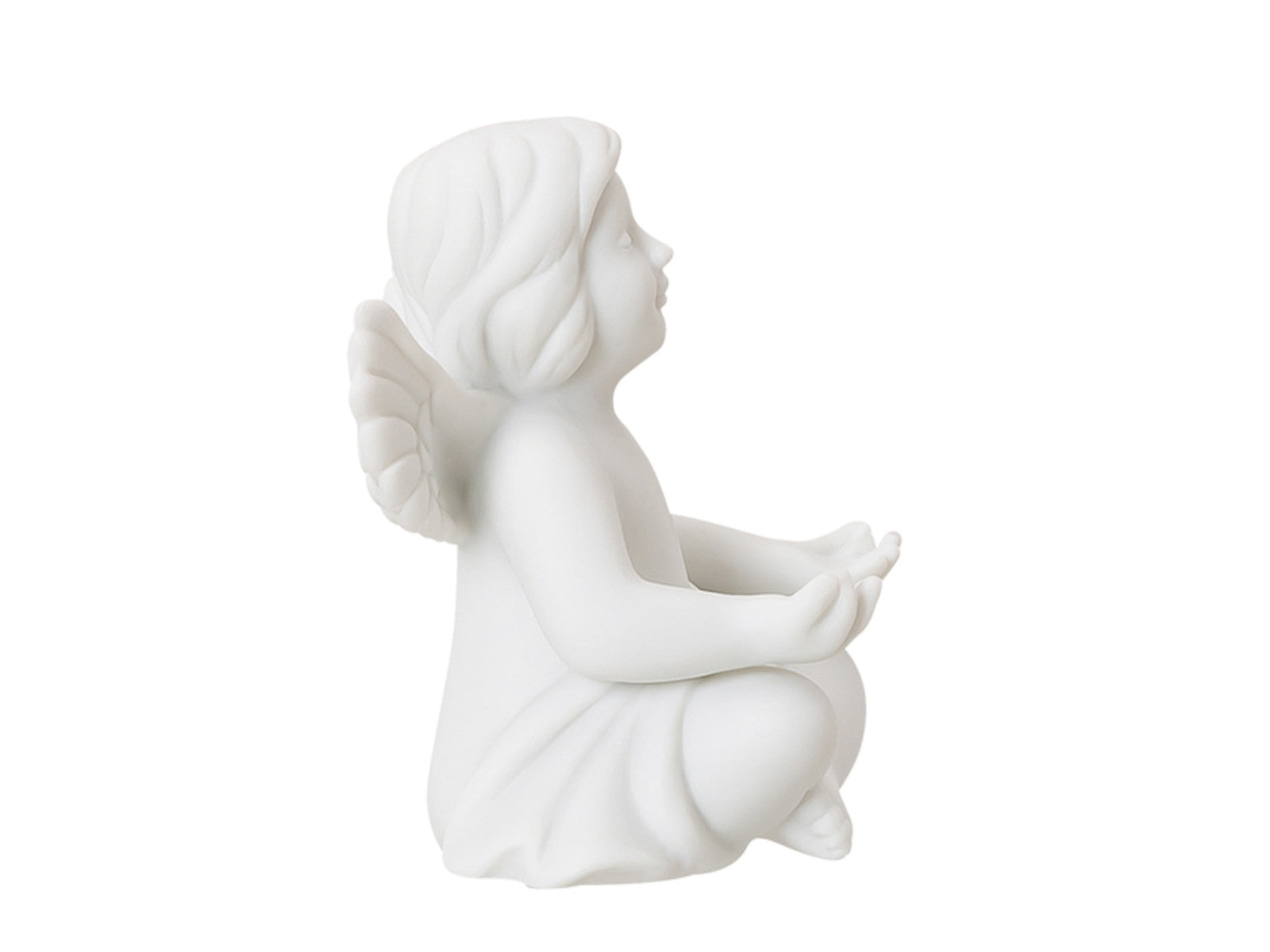 Rosenthal Engel klein Weiss matt Engel Meditation Freisteller 2