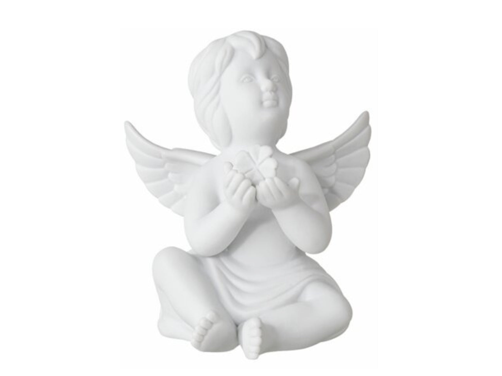Rosenthal Engel mittel Weiss matt Engel mit Glücksklee 11cm - Produktbild 1