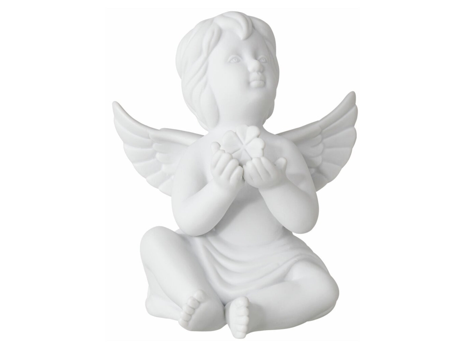 Rosenthal Engel groß Weiss matt Engel mit Glücksklee 15cm - Produktbild 1