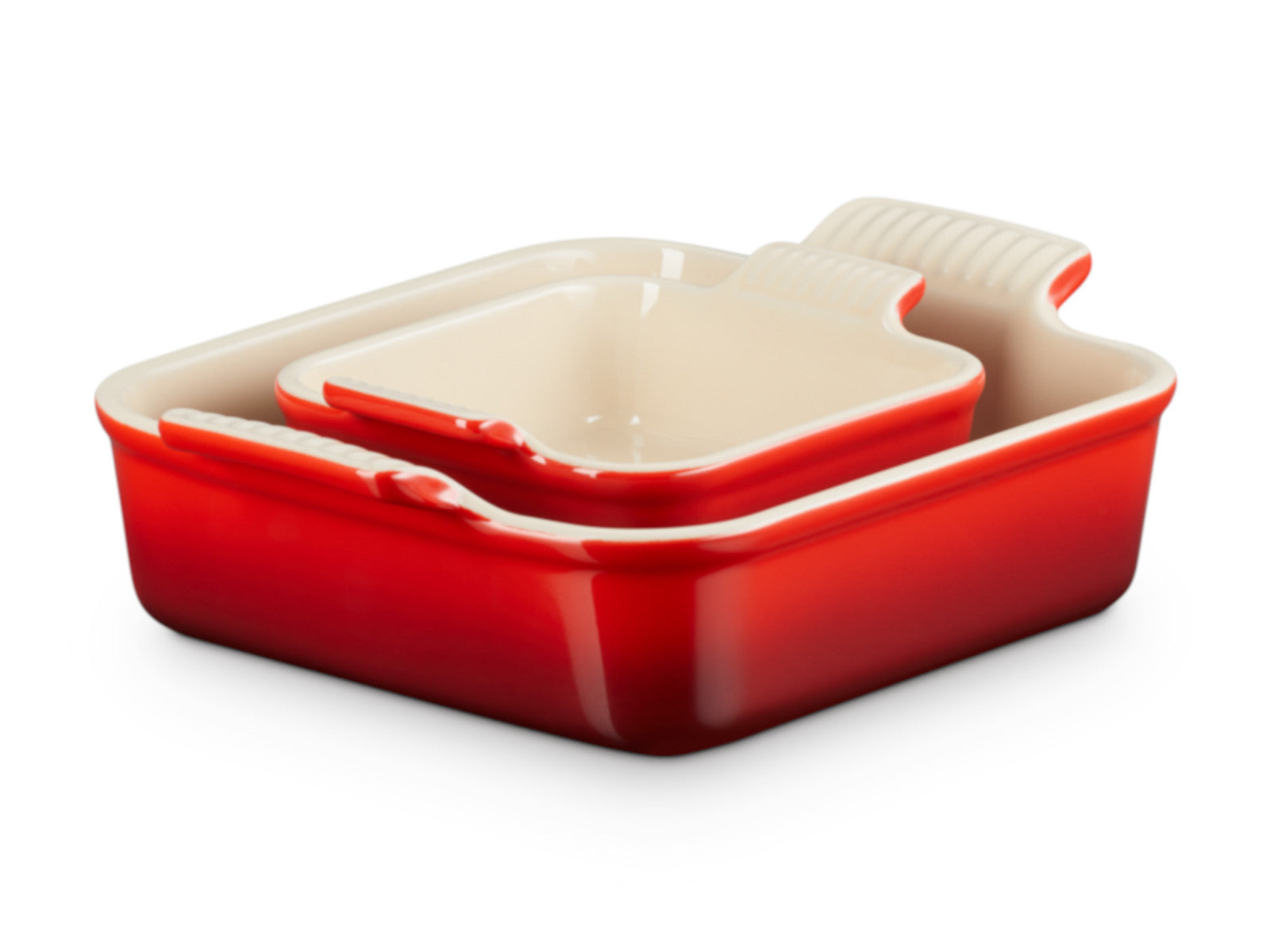 Le Creuset Auflaufform Klassik rechteckig kirschrot 13/20cm Set 2tlg - Produktbild 2