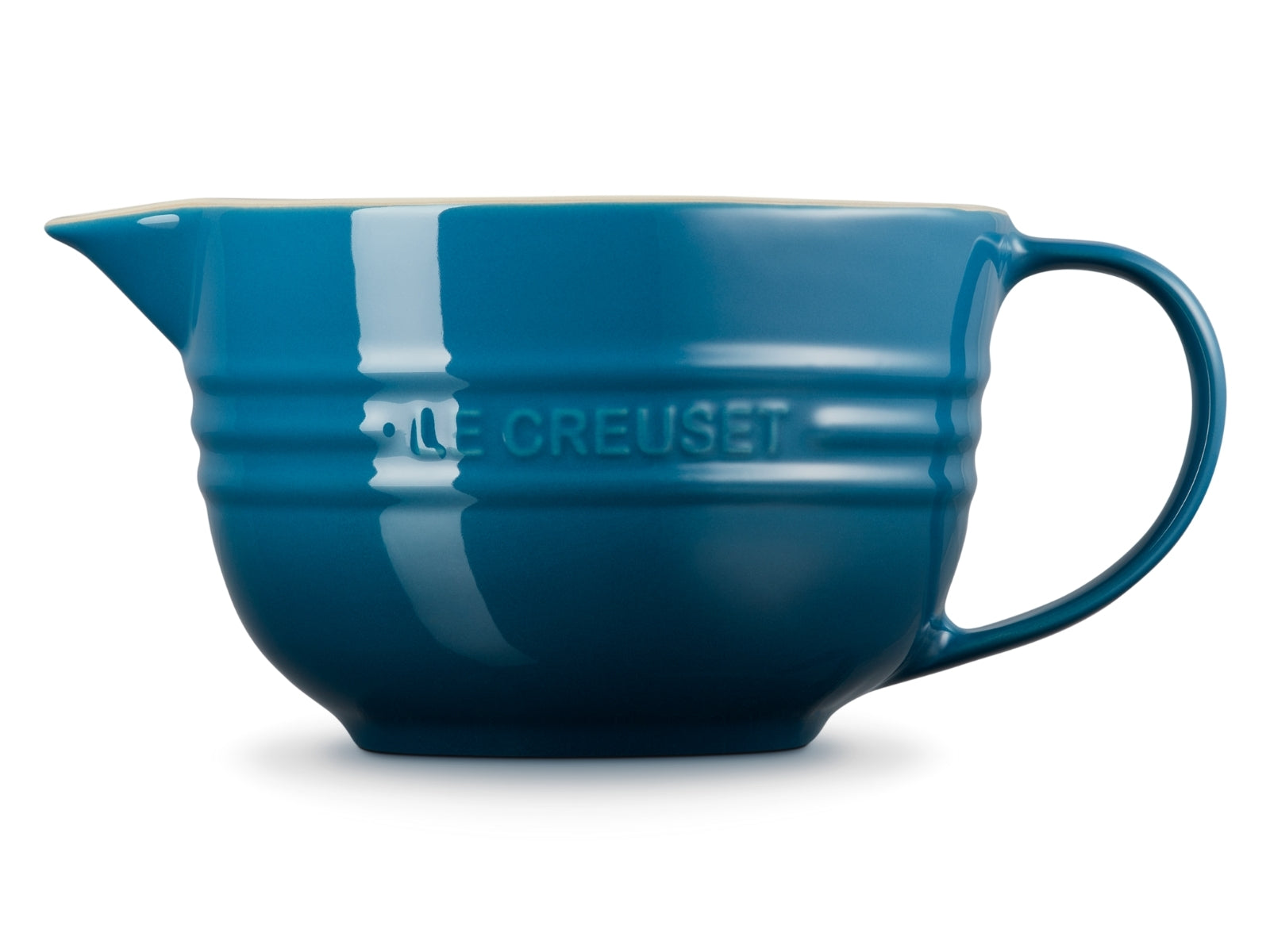 Le Creuset Rührschüssel mit Henkel deep teal 2l Freisteller 2