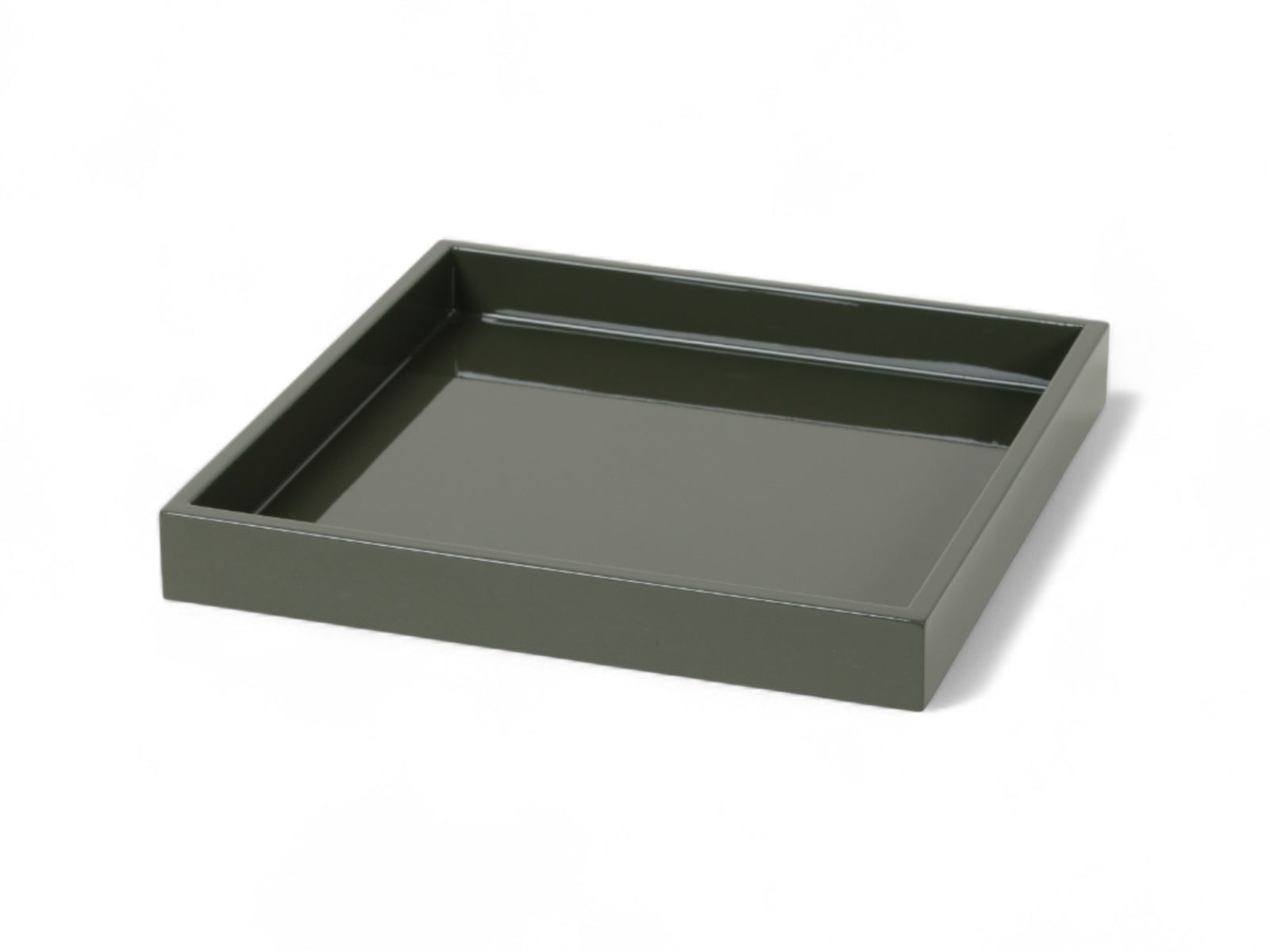 albert L. (punkt) Lacquer-Tablett grüngrau 20x20cm