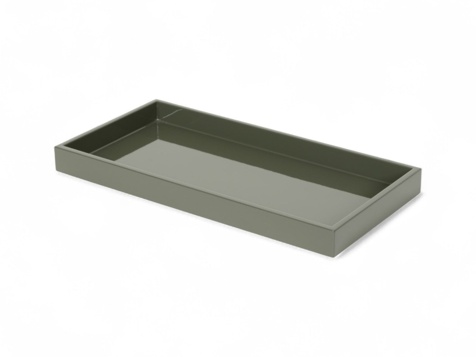 albert L. (punkt) Lacquer-Tablett grüngrau 30x15cm