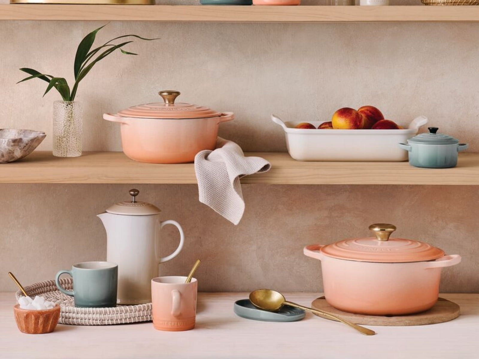 Le Creuset Auflaufform Klassik rechteckig meringue 25/32cm Set 2tlg - Produktbild 5