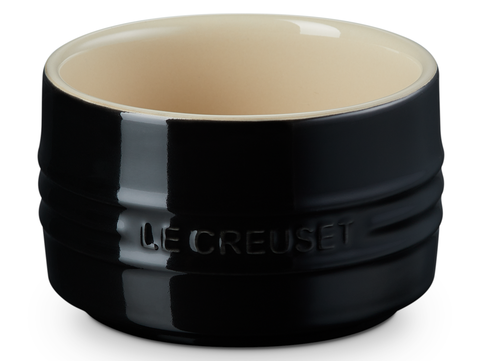 Le Creuset stapelbares Förmchen schwarz glänzend 8cm Freisteller 2