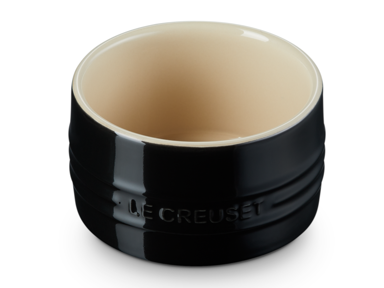 Le Creuset stapelbares Förmchen schwarz glänzend 8cm Freisteller 1