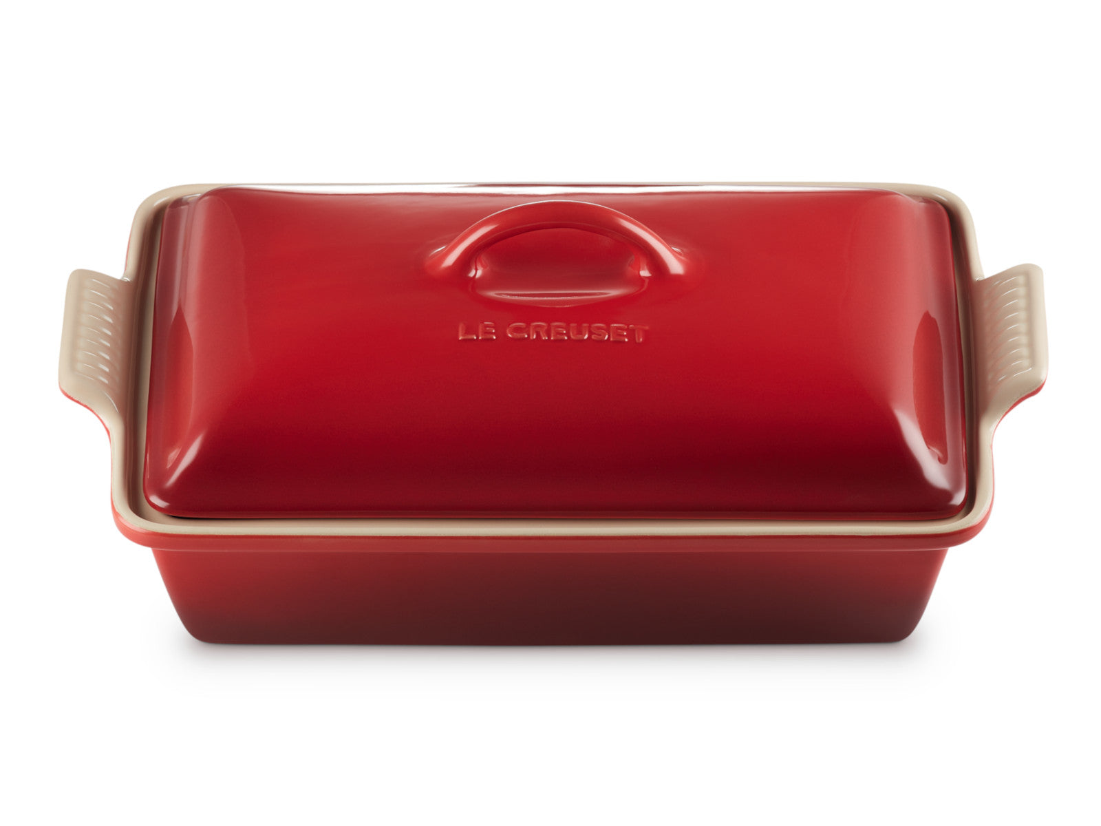 Le Creuset Auflaufform mit Deckel Tradition rechteckig kirschrot 33cm Freisteller 2