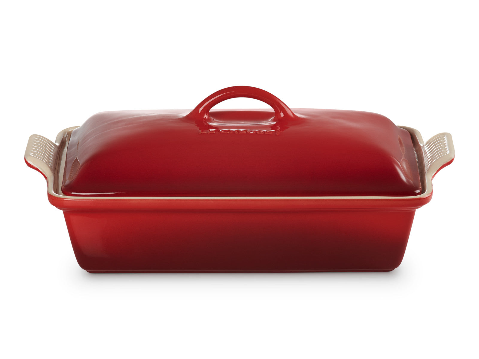 Le Creuset Auflaufform mit Deckel Tradition rechteckig kirschrot 33cm Freisteller 1