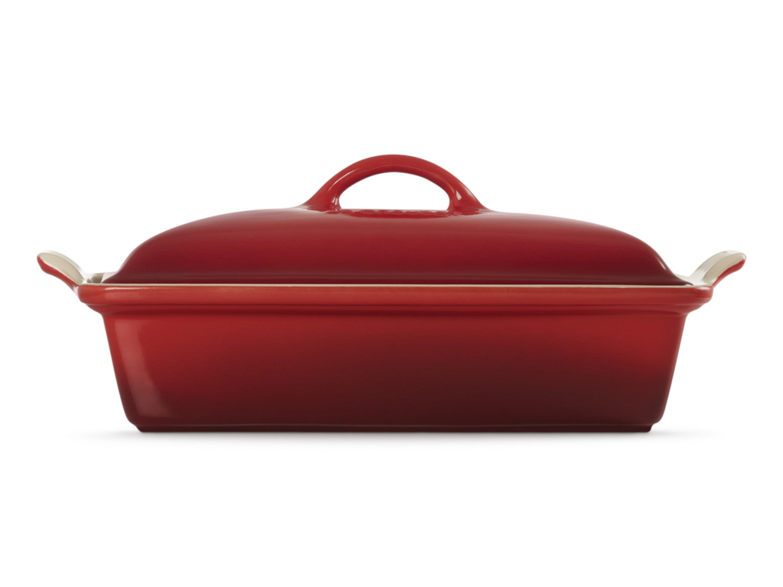 Le Creuset Auflaufform mit Deckel Tradition rechteckig kirschrot 33cm Freisteller 3