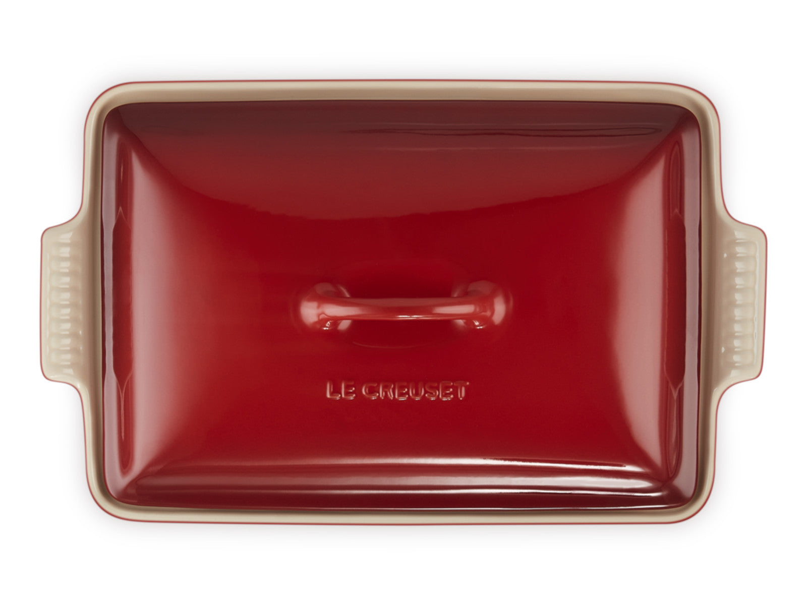 Le Creuset Auflaufform mit Deckel Tradition rechteckig kirschrot 33cm Freisteller 5