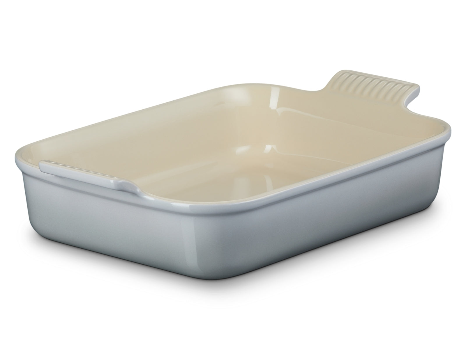 Le Creuset Auflaufform Tradition rechteckig perlgrau 32cm Freisteller 5
