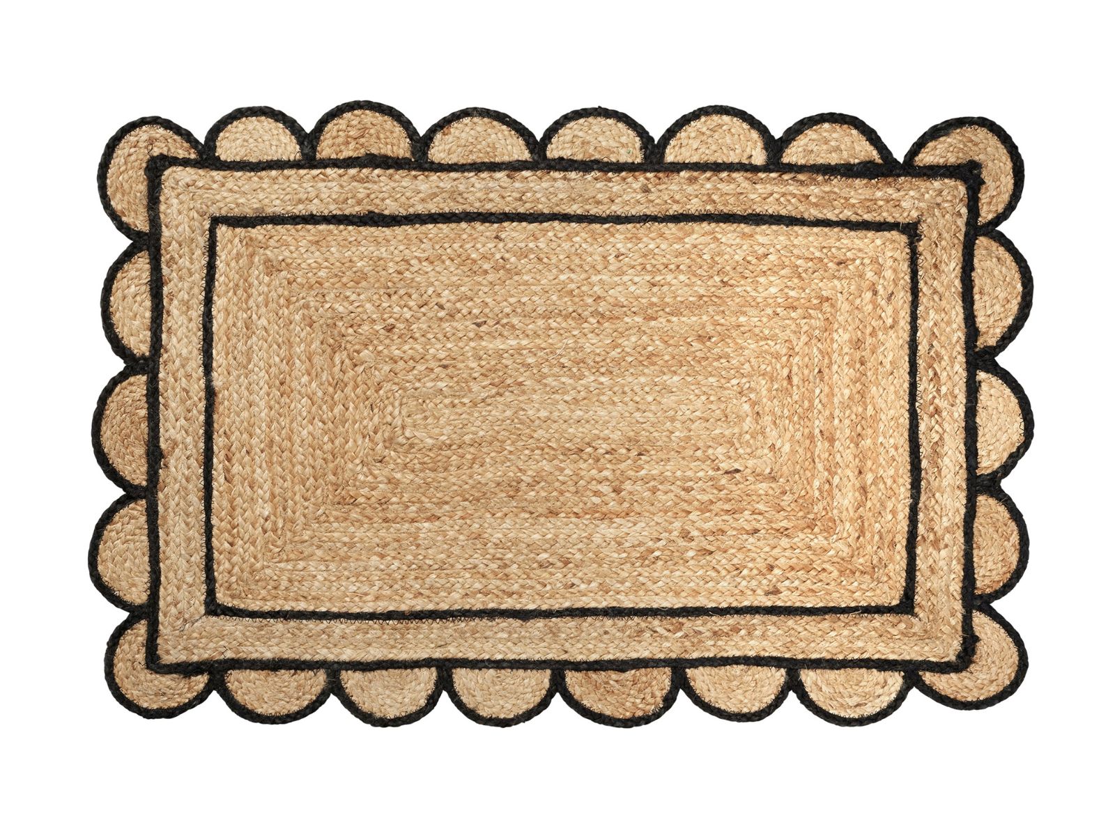 Broste Copenhagen Scallop Fußabtreter black/natural 60x90cm - Produktbild 1
