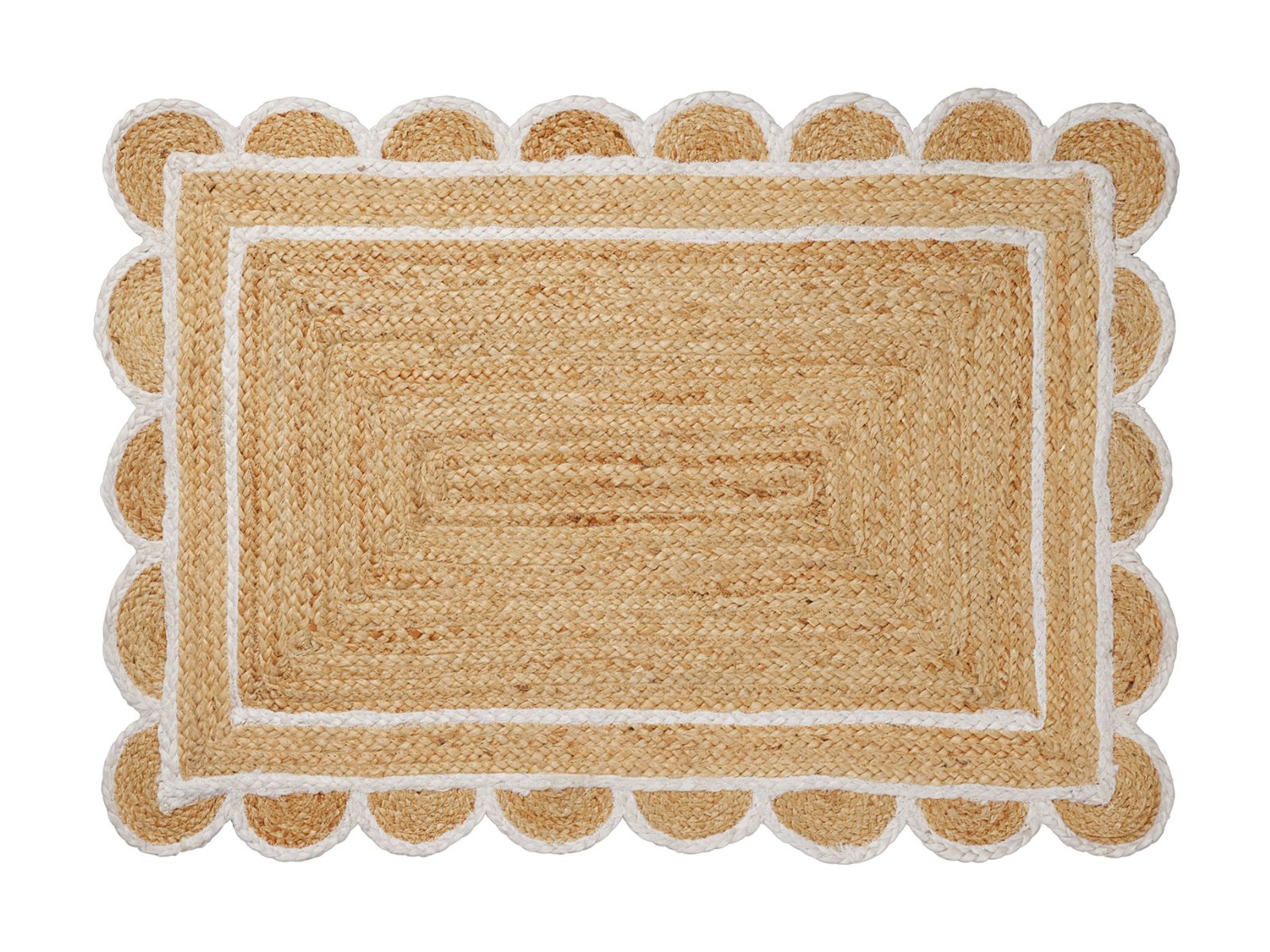 Broste Copenhagen Scallop Fußabtreter white/natural 60x90cm - Produktbild 1