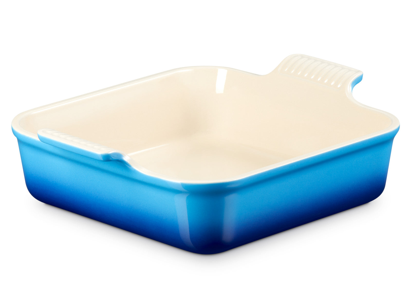 Le Creuset Auflaufform Tradition quadratisch azure 23cm Freisteller 4