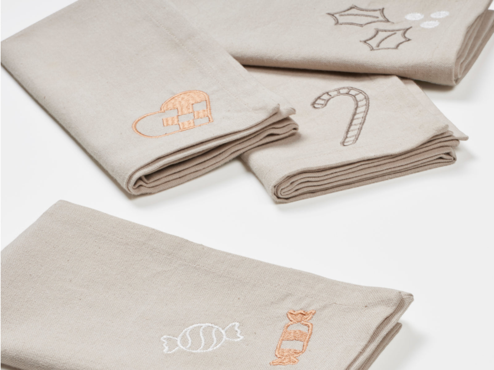 Broste Copenhagen Fryd Serviette beige 45x45cm Set4 Lifestyle 1