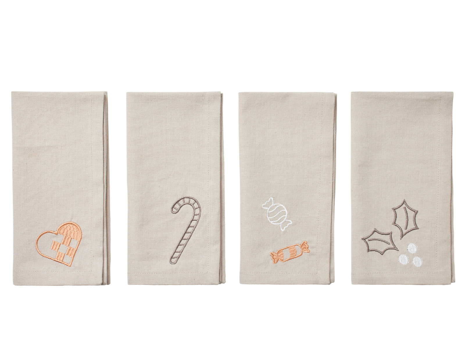 Broste Copenhagen Fryd Serviette beige 45x45cm Set4 Freisteller 1