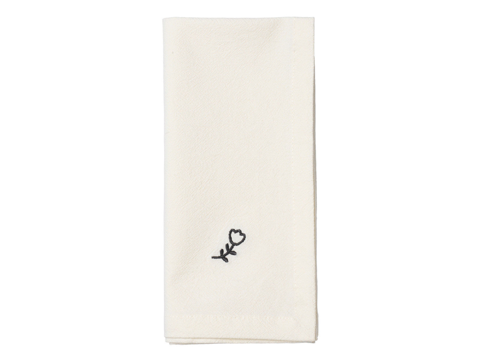 Broste Copenhagen Mai Stoffserviette black/off white 45x45cm (1 Stück) Freisteller 2