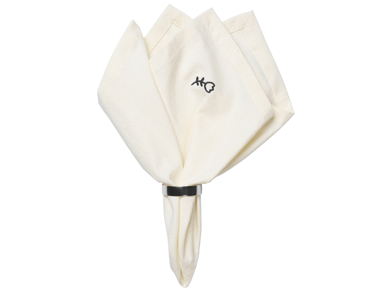 Broste Copenhagen Mai Stoffserviette black/off white 45x45cm (1 Stück) Freisteller 1