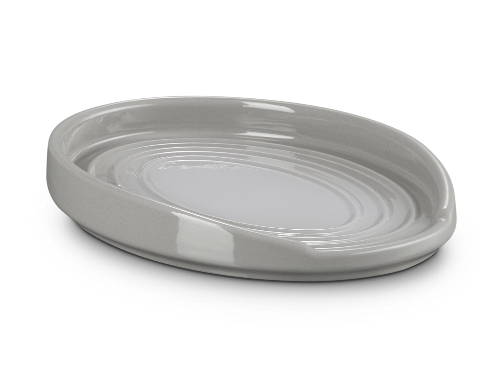 Le Creuset Löffelablage oval perlgrau 16cm Freisteller 1