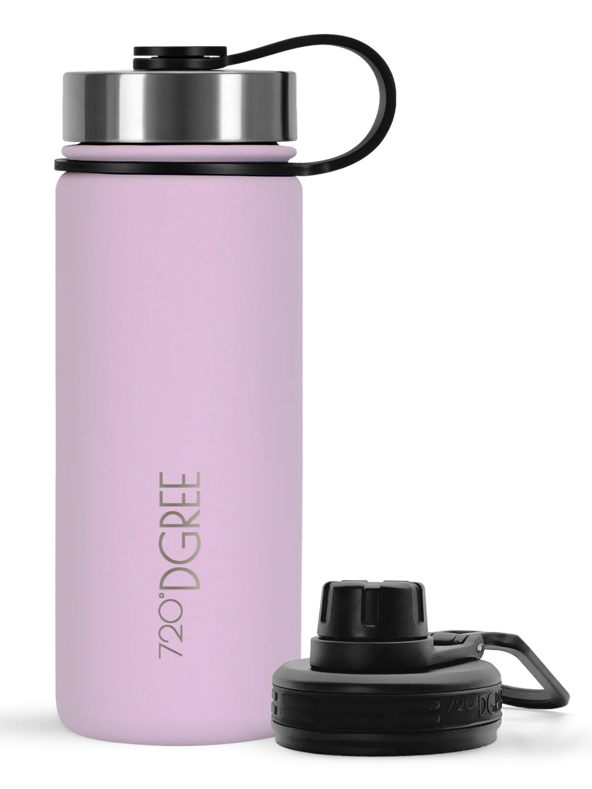 720°DGREE Isolier Trinkflasche noLimit Edelstahl mit Sportdeckel flieder 0,5l Freisteller 1