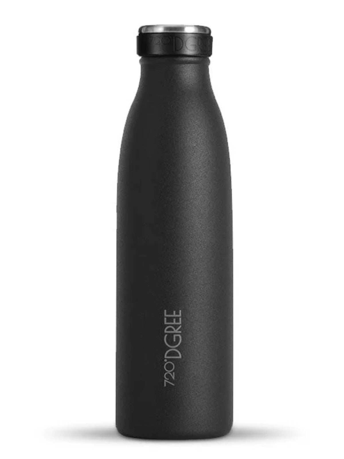 720°DGREE Isolier Trinkflasche milkyBottle Edelstahl onyx black powder robust 0,5l Freisteller 1