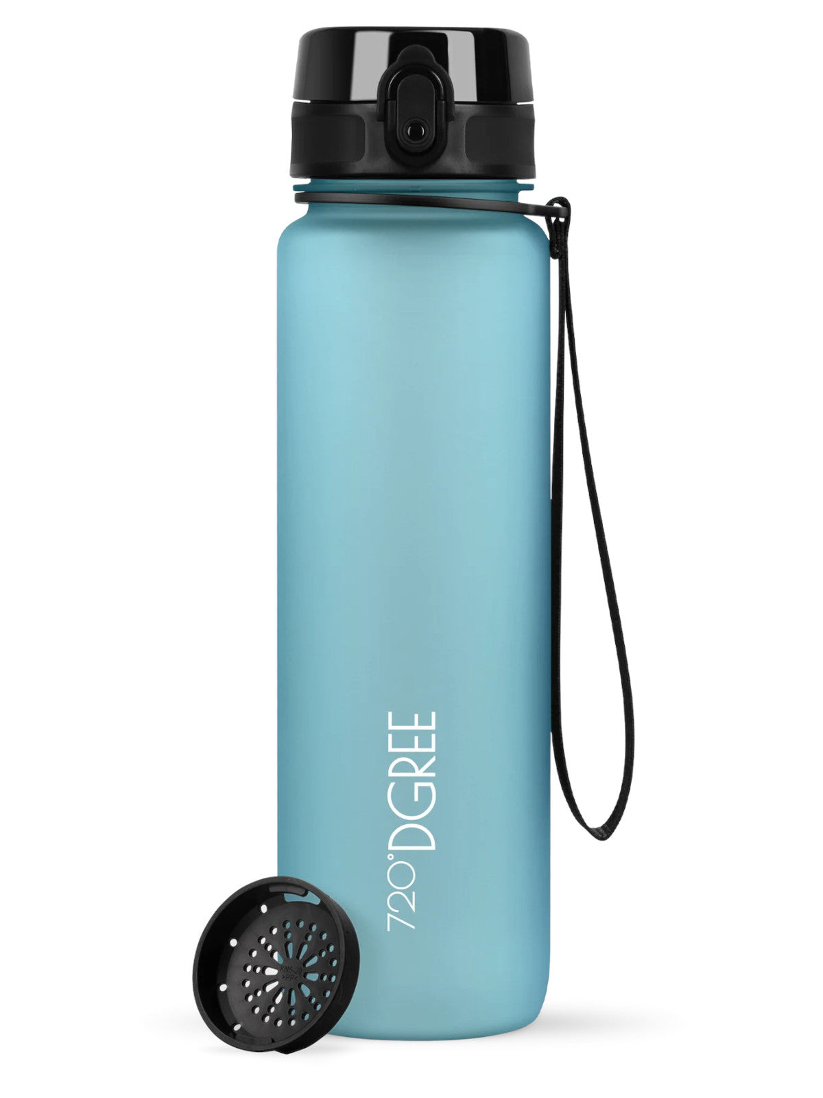 720°DGREE Trinkflasche uberBottle softTouch mit Sieb aqua blue 1l Freisteller 1