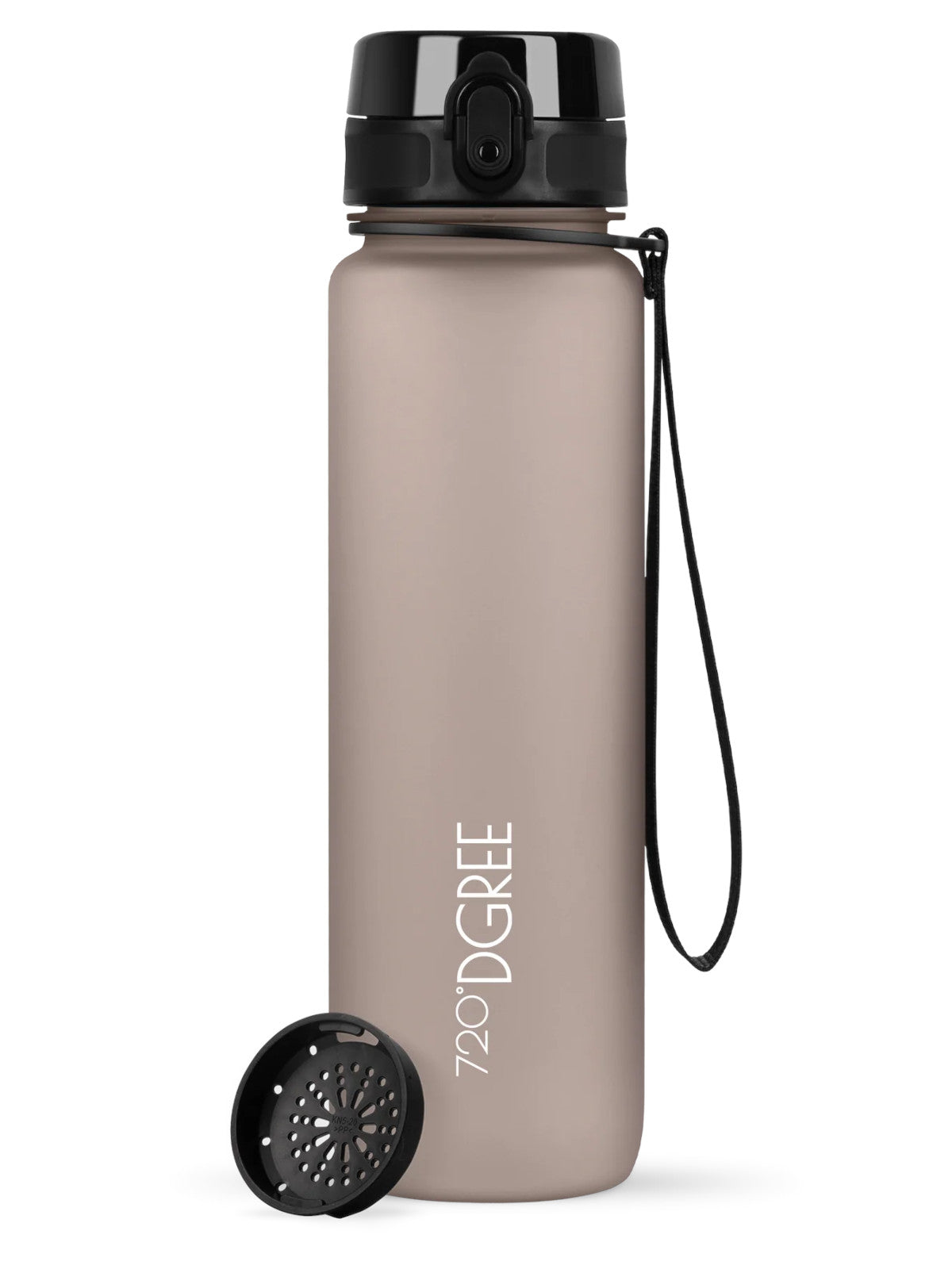 720°DGREE Trinkflasche uberBottle softTouch mit Sieb nougat brown 1l – Tischideen & Ambiente