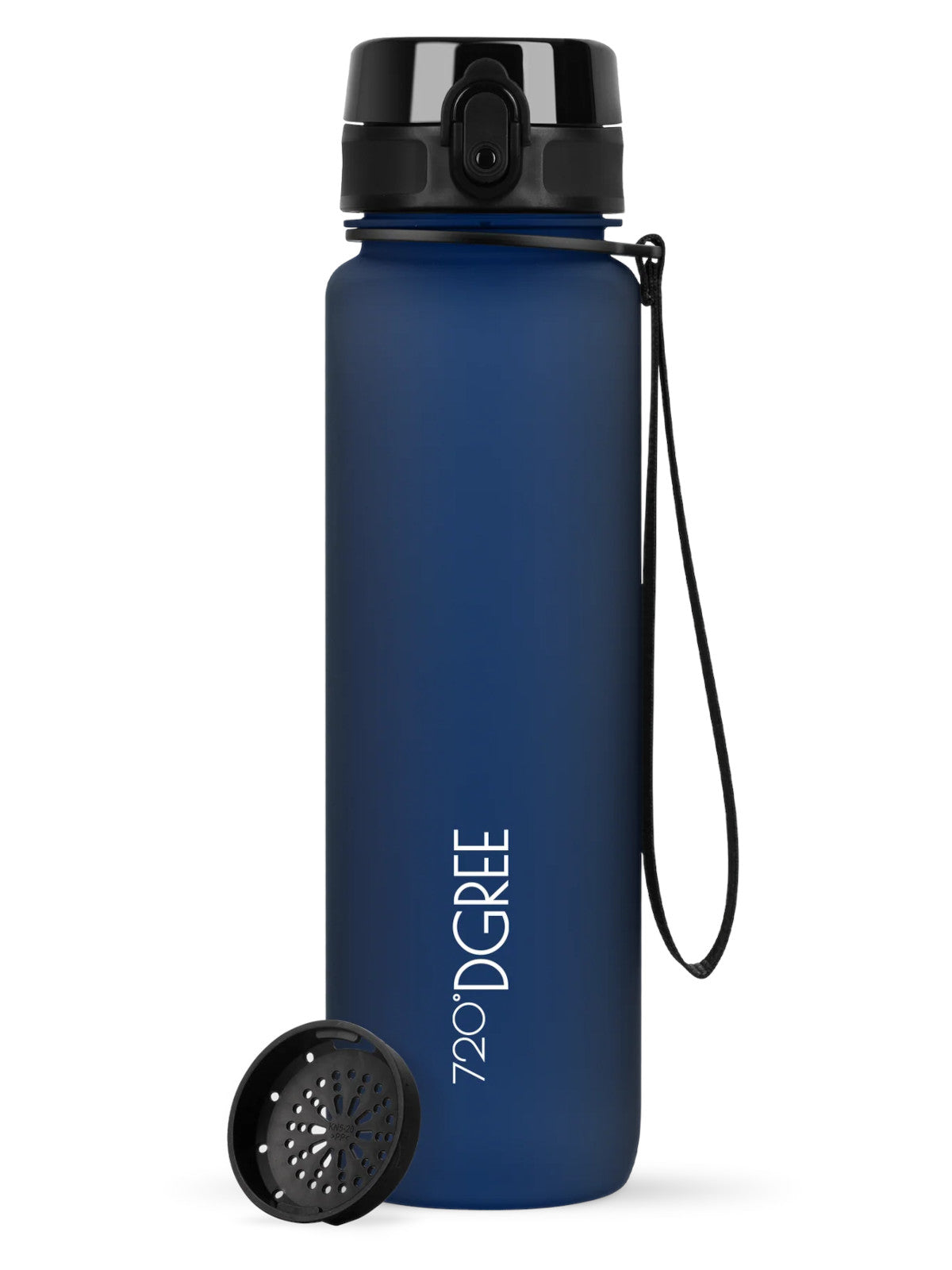 720°DGREE Trinkflasche uberBottle softTouch mit Sieb sapphire blue 1l Freisteller 1