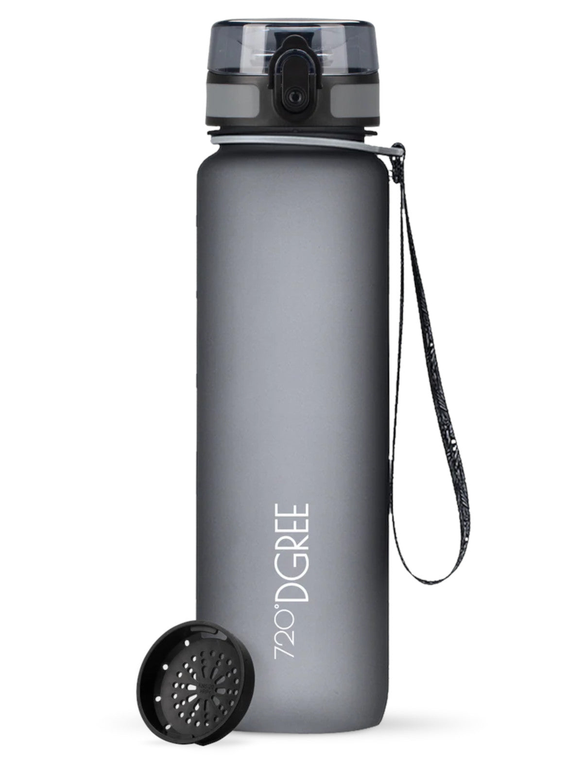 720°DGREE Trinkflasche uberBottle softTouch mit Sieb stone grey 1l Freisteller 1