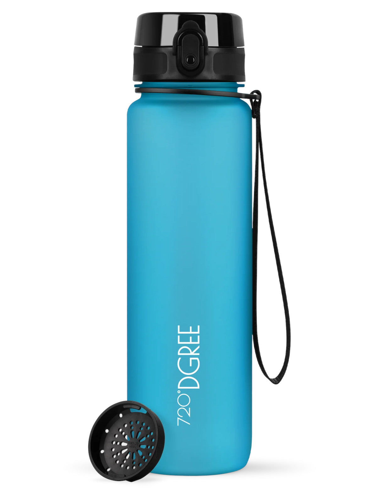 720°DGREE Trinkflasche uberBottle softTouch mit Sieb sky blue 1l Freisteller 1