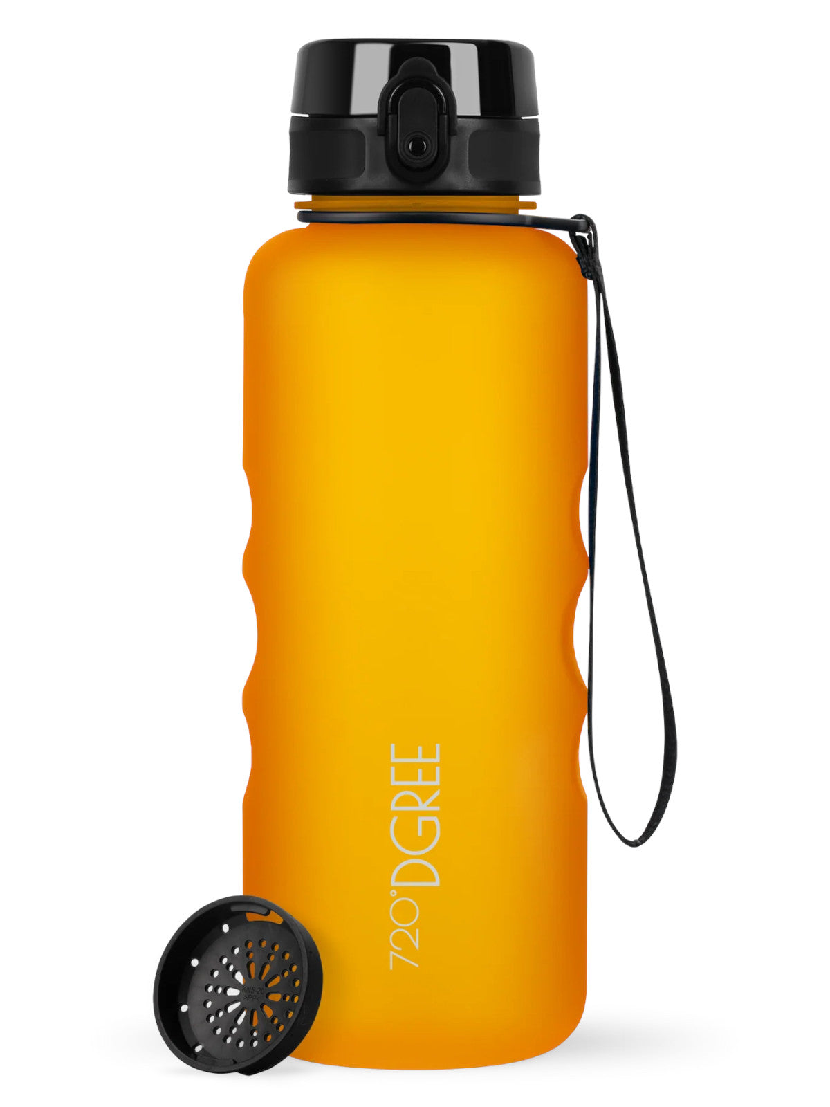 720°DGREE Trinkflasche uberBottle softTouch mit Sieb honey yellow 1,5l Freisteller 1