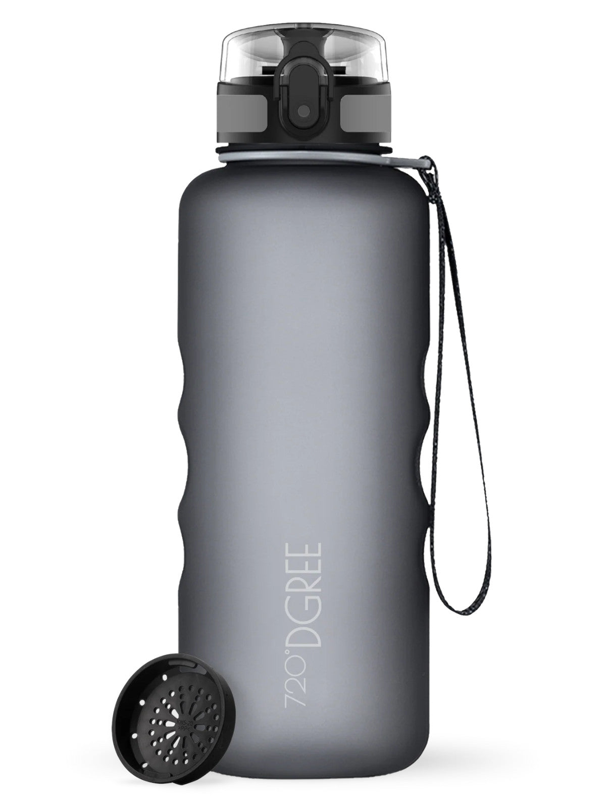 720°DGREE Trinkflasche uberBottle softTouch mit Sieb stone gray 1,5l Freisteller 1