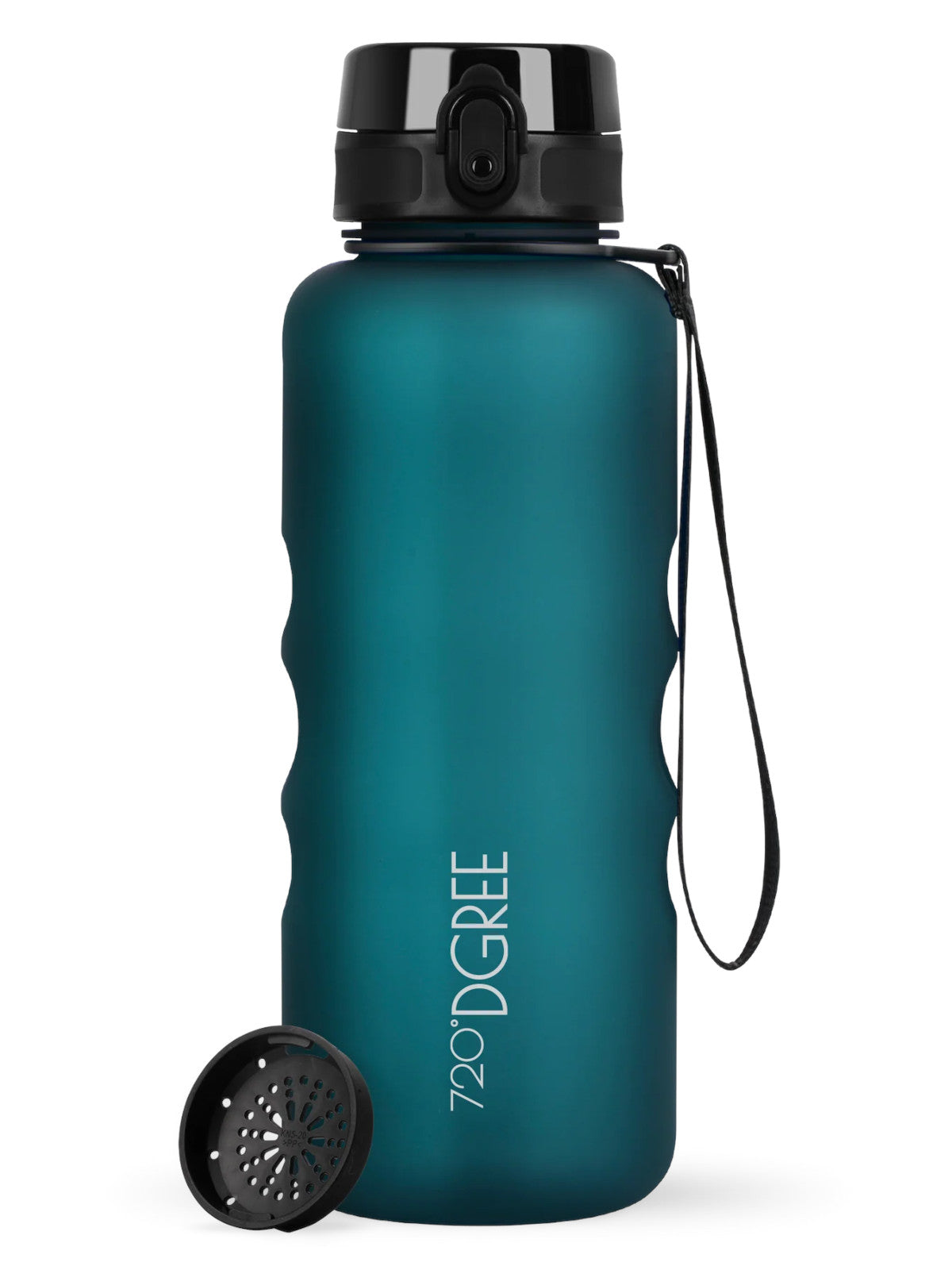 720°DGREE Trinkflasche uberBottle softTouch mit Sieb smaragd green 1,5 – Tischideen & Ambiente