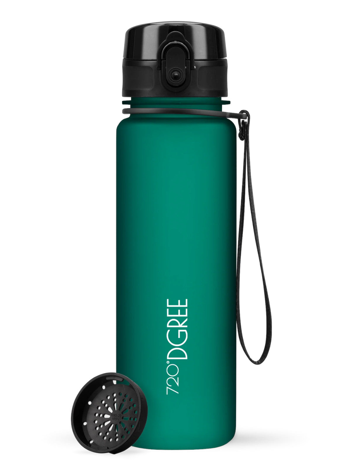 720°DGREE Trinkflasche uberBottle softTouch mit Sieb emerald green 0,5l Freisteller 1