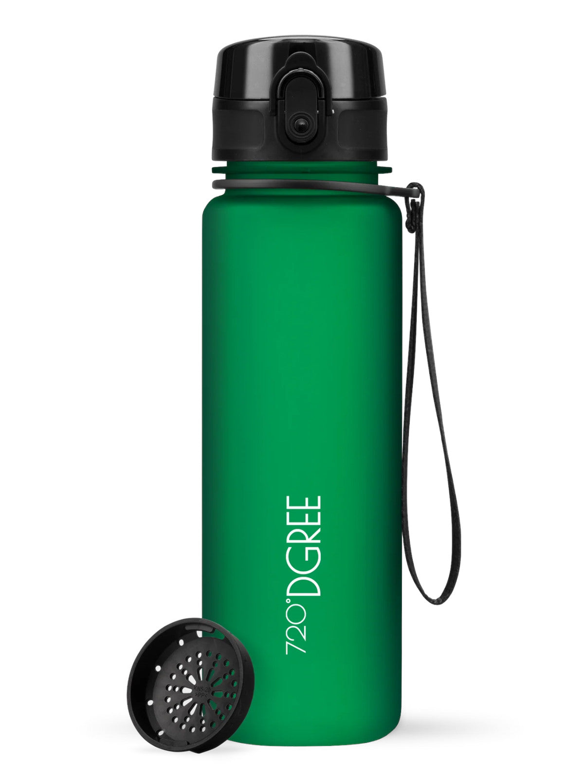 720°DGREE Trinkflasche uberBottle softTouch mit Sieb forest green 0,5l Freisteller 1