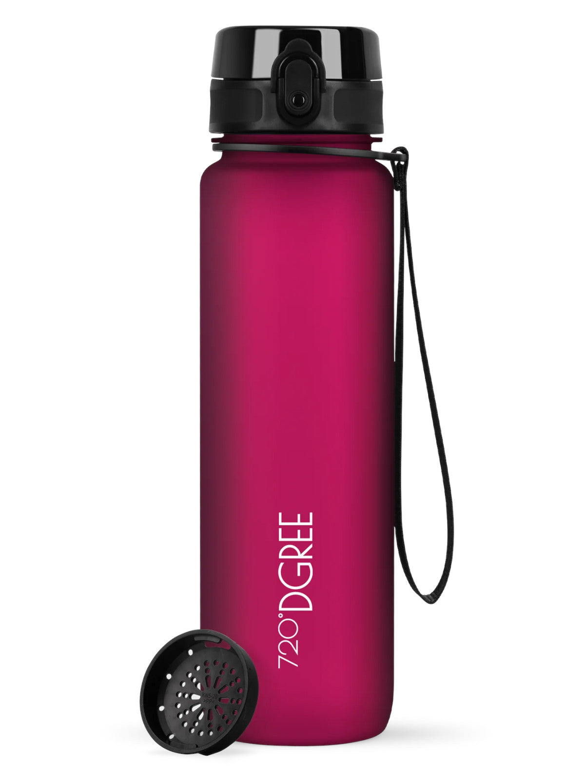 720°DGREE Trinkflasche uberBottle softTouch mit Sieb lavish plum 0,5l Freisteller 1