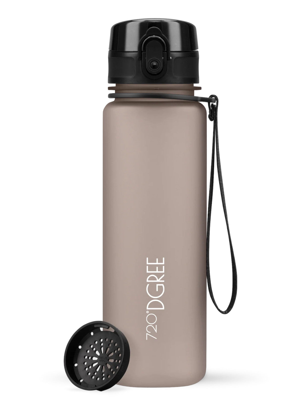 720°DGREE Trinkflasche uberBottle softTouch mit Sieb nougat brown 0,5l Freisteller 1