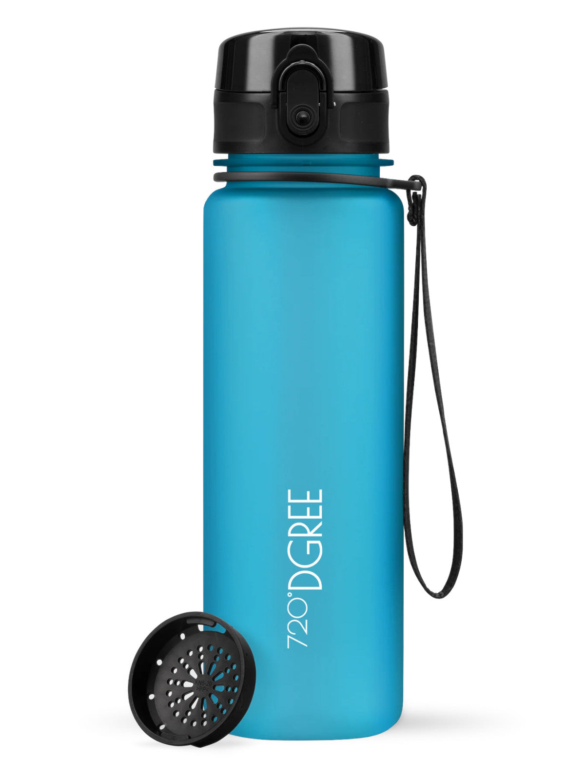 720°DGREE Trinkflasche uberBottle softTouch mit Sieb sky blue 0,5l – Tischideen & Ambiente