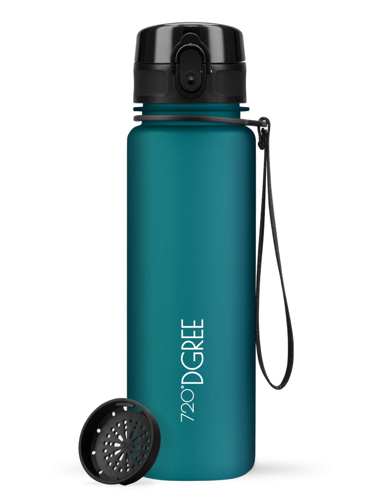 720°DGREE Trinkflasche uberBottle softTouch mit Sieb smaragd green 0,5l Freisteller 1