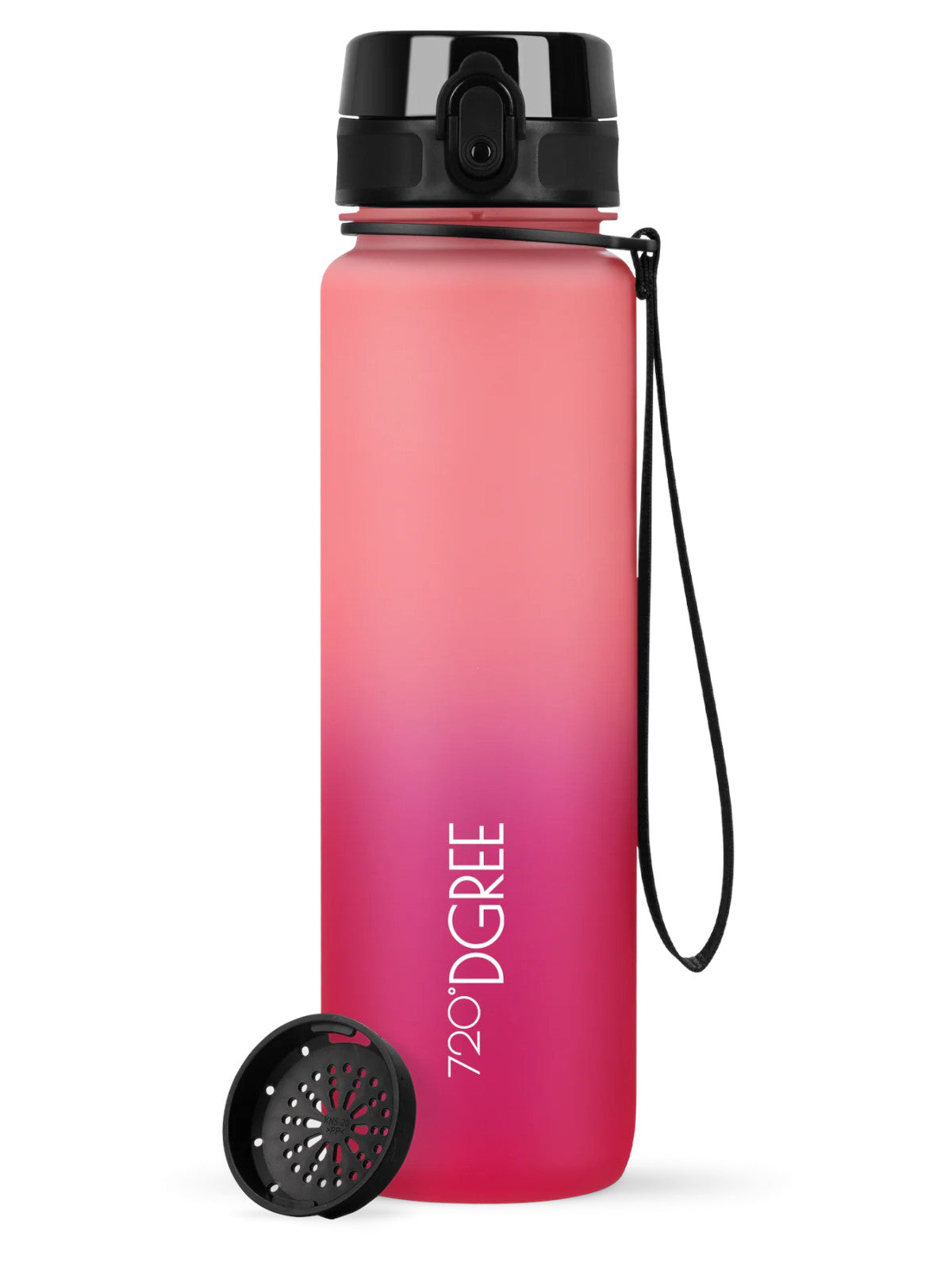720°DGREE Trinkflasche uberBottle Multicolour softTouch mit Sieb flamingo pink/fuchsia pink 1l Freisteller 1