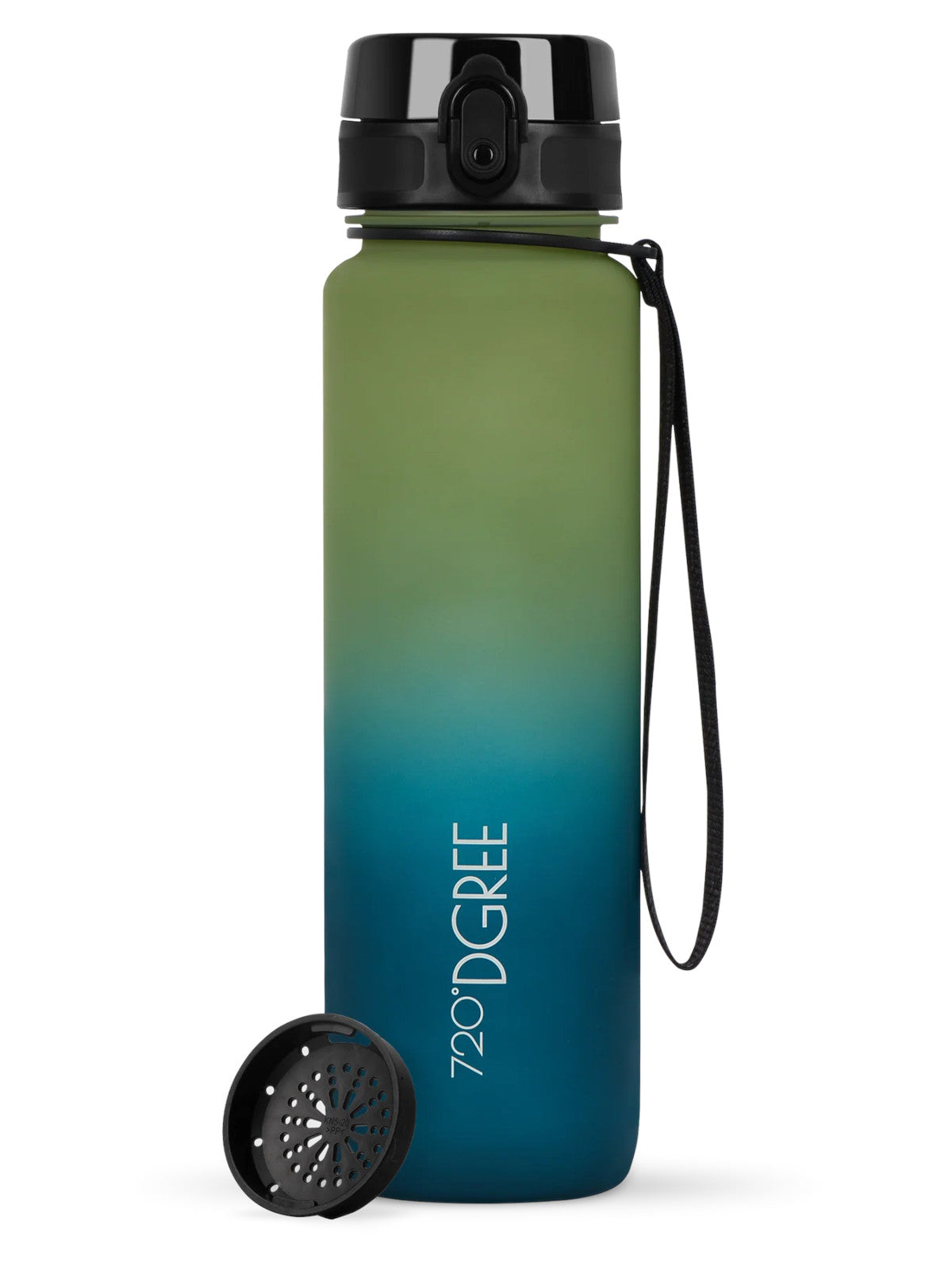 720°DGREE Trinkflasche uberBottle Multicolour softTouch mit Sieb kiwi green/smaragd green 1l Freisteller 1