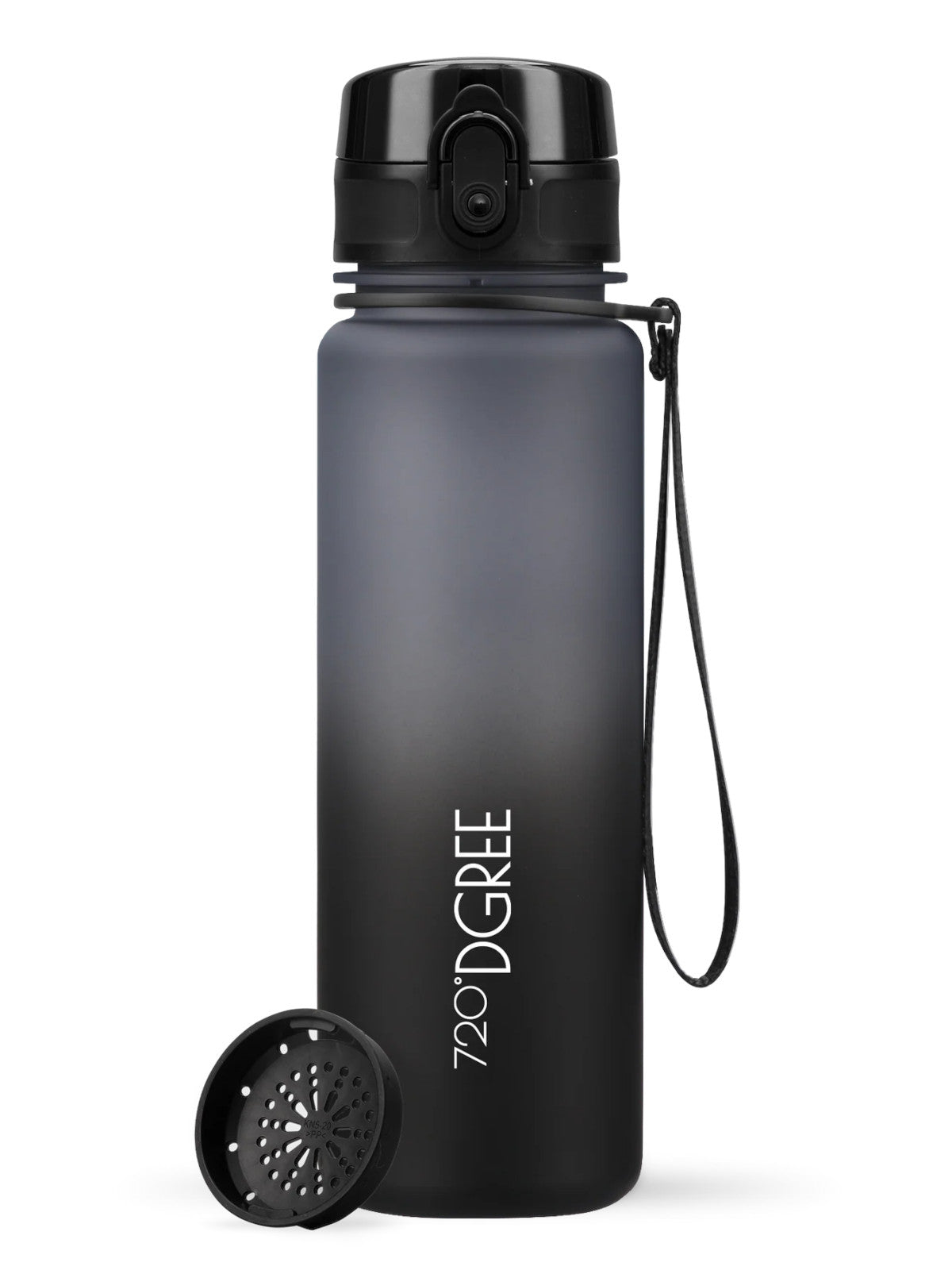 720°DGREE Trinkflasche uberBottle Multicolour softTouch mit Sieb stone gray/onyx black 1l Freisteller 1