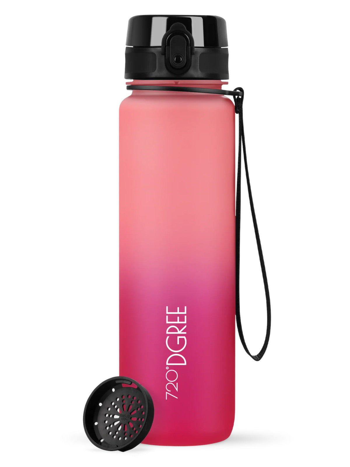720°DGREE Trinkflasche uberBottle softTouch mit Sieb flamingo pink/fuchsia pink 0,5l Freisteller 1