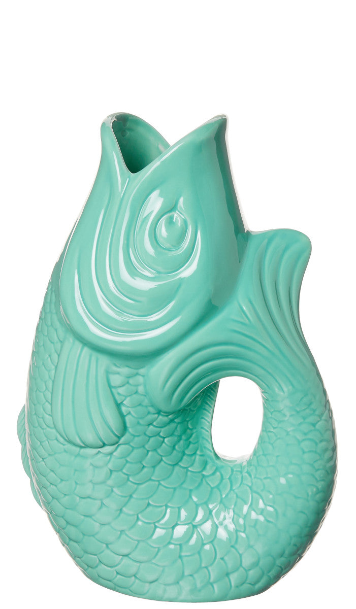 Giftcompany Monsieur Carafon Vase / Karaffe Fisch S mint cream 1,2l Freisteller