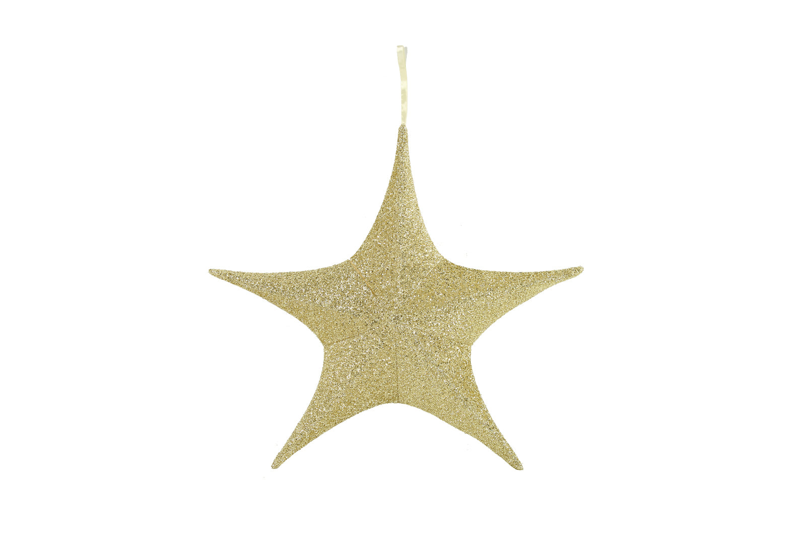 Decostar Weihnachtshänger Stern Glitzer Maria S gold 65cm Freisteller