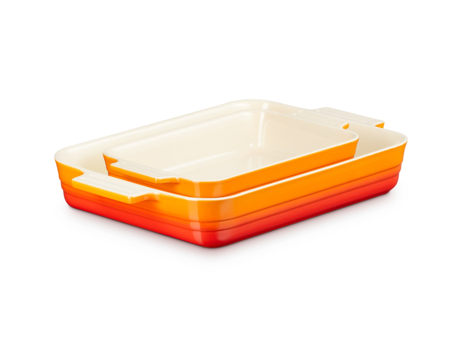 Le Creuset Auflaufform Klassik rechteckig ofenrot 25/32cm Set 2tlg - Produktbild 2