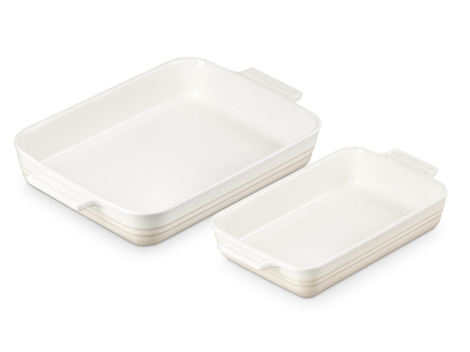 Le Creuset Auflaufform Klassik rechteckig meringue 25/32cm Set 2tlg Freisteller 1